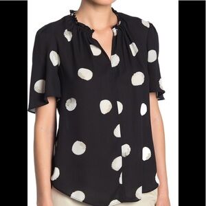 T Tahari ruffle trim top NWT